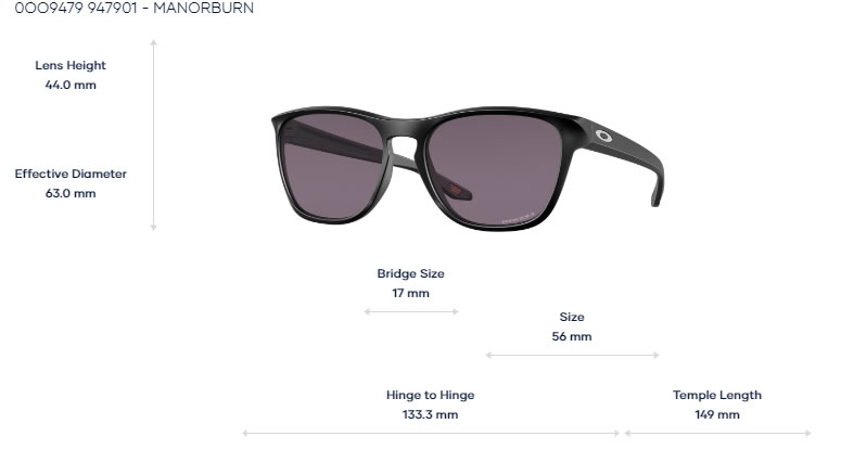 Oakley ManorBurn medidas / measurement